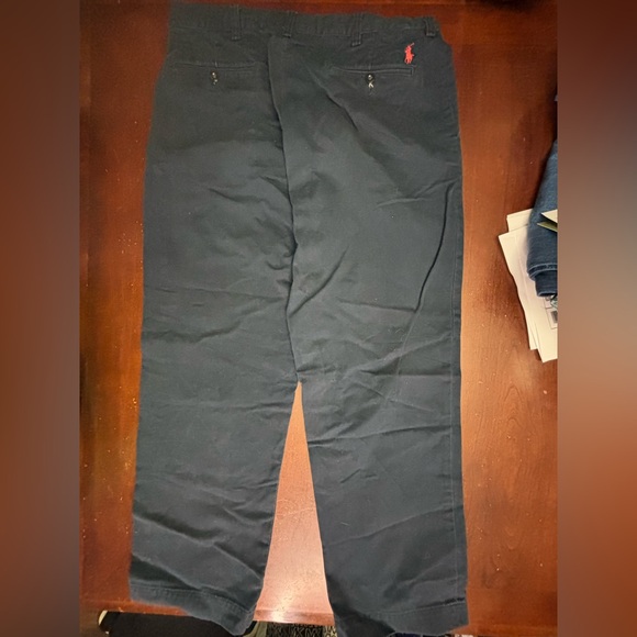 Men's polo by Ralph Lauren blue with red pony 34x30‎ chino pant college preppy - Picture 1 of 5
